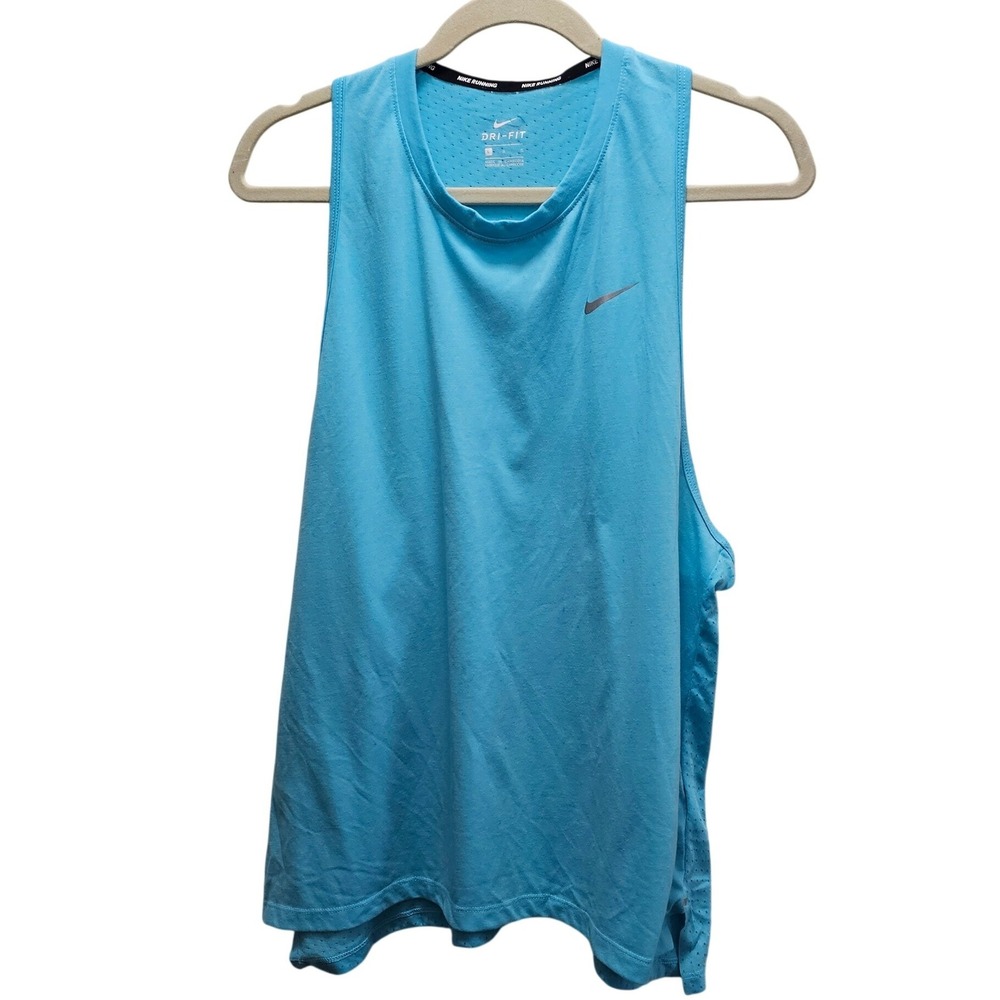 Nike Running Dri-FIT Racerback Tank Top Blue Mesh Back Womens Large